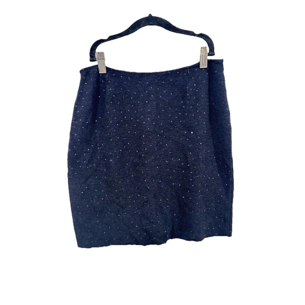 St John Evening Black Sparkly Mini Skirt Womens Zipper Size 2‎ Made In USA - Picture 4 of 7